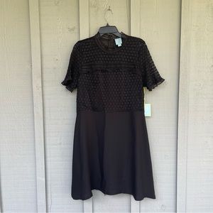 Cece Black Crochet Top Dress